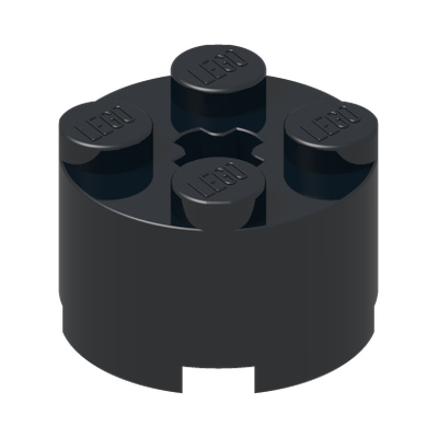 BRICK Ø16 W. CROSS · Black (réf. BrickLink Black)