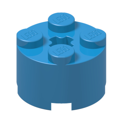 Brick, Round 2 x 2 with Axle Hole · Dark Azur (réf. BrickLink Dark Azure)