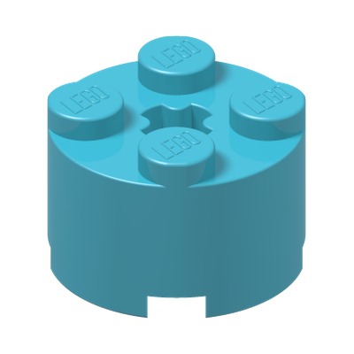BRICK Ø16 W. CROSS · Medium Azur (réf. BrickLink Medium Azure)