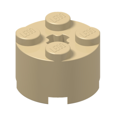 BRICK Ø16 W. CROSS · Brick Yellow (réf. BrickLink Tan)