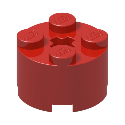 BRICK Ø16 W. CROSS · Bright Red (réf. BrickLink Red)