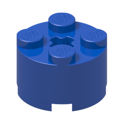 BRICK Ø16 W. CROSS · Bright Blue (réf. BrickLink Blue)