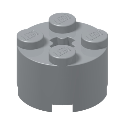BRICK Ø16 W. CROSS · Medium Stone Grey (réf. BrickLink Light Bluish Gray)