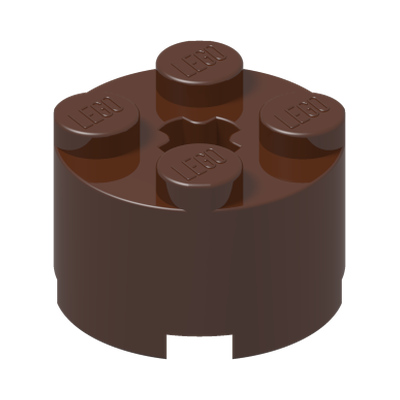 BRICK Ø16 W. CROSS · Reddish Brown (réf. BrickLink Reddish Brown)