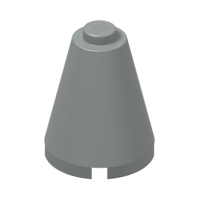 Cone 2 x 2 x 2 - Solid Stud · Réf. BrickLink 3942a · Couleur BrickLink : Light Gray