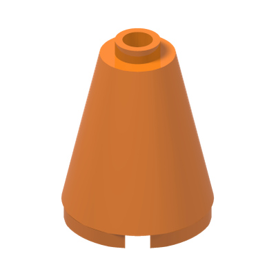 NOSE CONE 2X2X2 · Bright Orange (réf. BrickLink Orange)