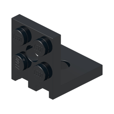 PLATE 2X2 ANGLE · Black (réf. BrickLink Black)