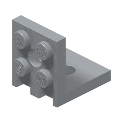 PLATE 2X2 ANGLE · Medium Stone Grey (réf. BrickLink Light Bluish Gray)