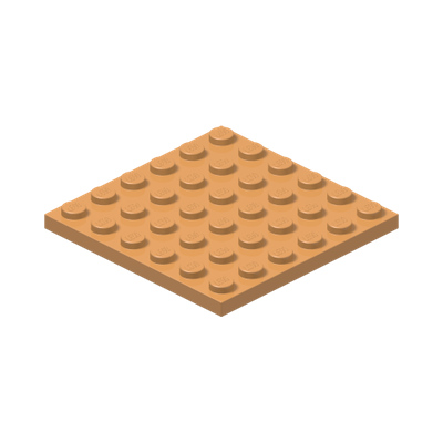 PLATE 6X6 · Medium Nougat (réf. BrickLink Medium Nougat)