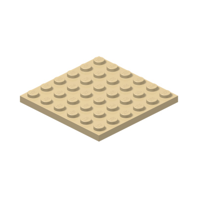 PLATE 6X6 · Brick Yellow (réf. BrickLink Tan)