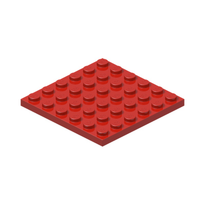 PLATE 6X6 · Bright Red (réf. BrickLink Red)