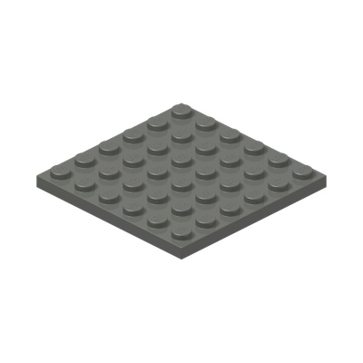 PLATE 6X6 · Dark Stone Grey (réf. BrickLink Dark Bluish Gray)