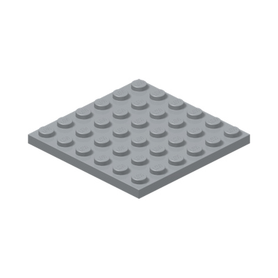 PLATE 6X6 · Medium Stone Grey (réf. BrickLink Light Bluish Gray)