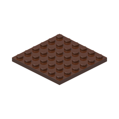 PLATE 6X6 · Reddish Brown (réf. BrickLink Reddish Brown)
