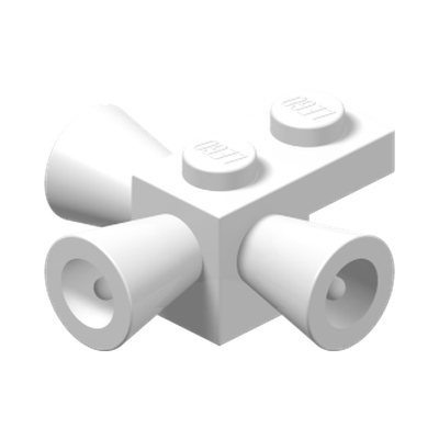 Brick, Modified 1 x 1 with 3 Loudspeakers / Space Positioning Rockets · LEGO 396301 (réf. BrickLink 3963) · Couleur BrickLink : White