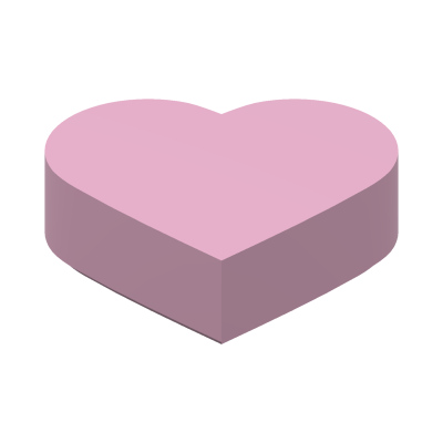 TILE 1X1, HEART, NO. 1 · Light Purple (réf. BrickLink Bright Pink)