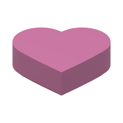 TILE 1X1, HEART, NO. 1 · Bright Purple (réf. BrickLink Dark Pink)