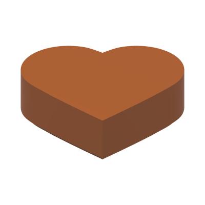 TILE 1X1, HEART, NO. 1 · Dark Orange (réf. BrickLink Dark Orange)