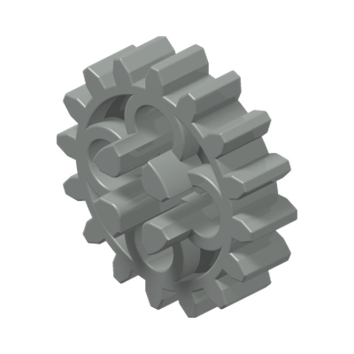 Technic, Gear 16 Tooth - Axle Hole with Open Sides · LEGO 4107176 (réf. BrickLink 4019) · Couleur BrickLink : Light Gray