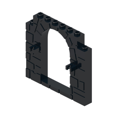 Door, Frame 1 x 8 x 6 Arched with Clips and Stone Profile · Réf. BrickLink 40242 · Couleur BrickLink : Black
