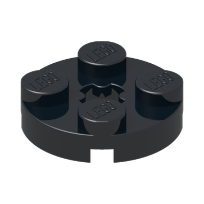 PLATE 2X2 ROUND · Black (réf. BrickLink Black)