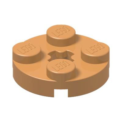 PLATE 2X2 ROUND · Medium Nougat (réf. BrickLink Medium Nougat)