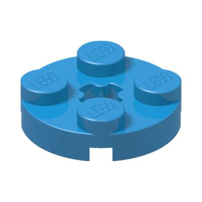 PLATE 2X2 ROUND · Dark Azur (réf. BrickLink Dark Azure)