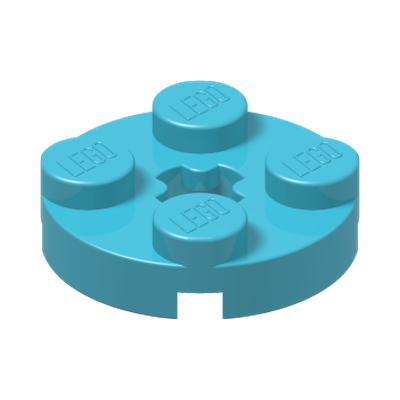PLATE 2X2 ROUND · Medium Azur (réf. BrickLink Medium Azure)