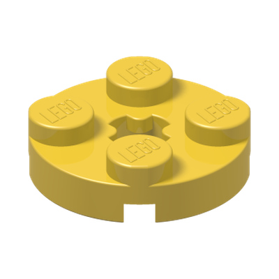 PLATE 2X2 ROUND · Bright Yellow (réf. BrickLink Yellow)