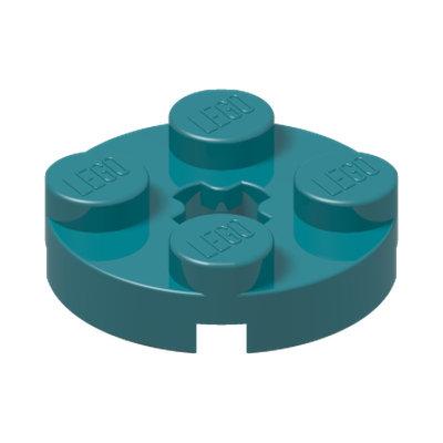 PLATE 2X2 ROUND · Bright Bluish Green (réf. BrickLink Dark Turquoise)