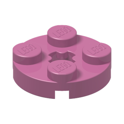 PLATE 2X2 ROUND · Bright Purple (réf. BrickLink Dark Pink)