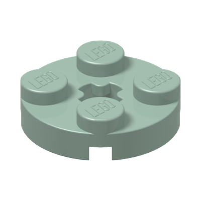 PLATE 2X2 ROUND · Sand Green (réf. BrickLink Sand Green)