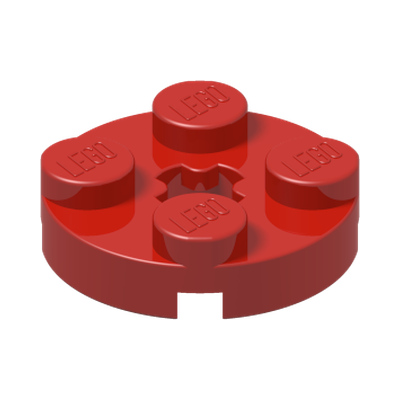 PLATE 2X2 ROUND · Bright Red (réf. BrickLink Red)