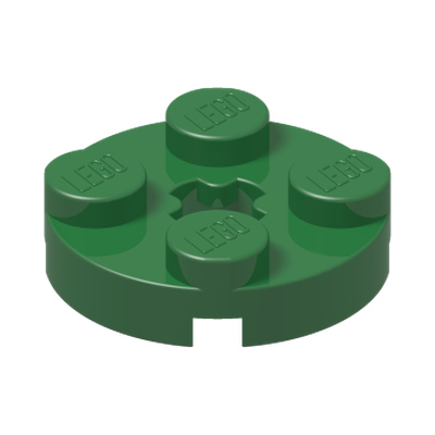 PLATE 2X2 ROUND · Dark Green (réf. BrickLink Green)