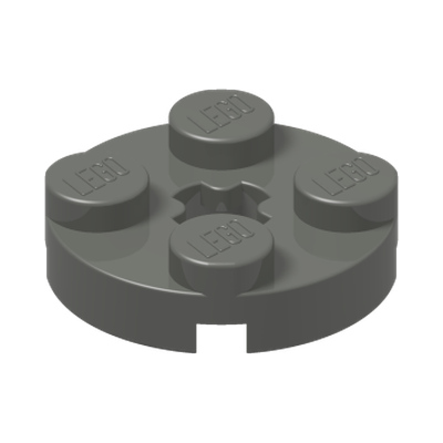 PLATE 2X2 ROUND · Dark Stone Grey (réf. BrickLink Dark Bluish Gray)