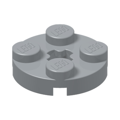 PLATE 2X2 ROUND · Medium Stone Grey (réf. BrickLink Light Bluish Gray)