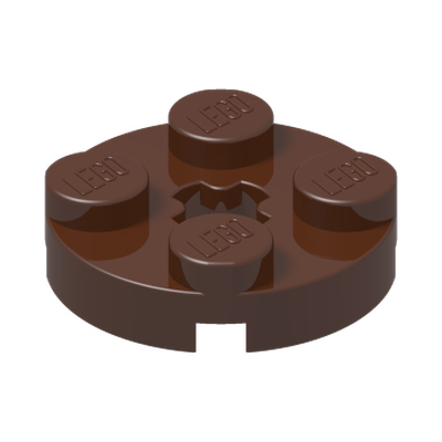 PLATE 2X2 ROUND · Reddish Brown (réf. BrickLink Reddish Brown)