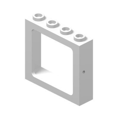 Window 1 x 4 x 3 Train - Hollow Studs · LEGO 403301 (réf. BrickLink 4033) · Couleur BrickLink : White