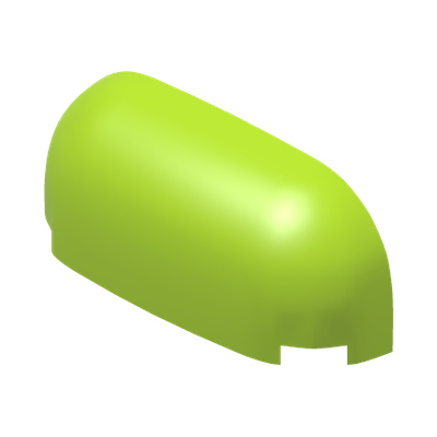 BRICK 1X4X1, OUTSIDE HALF BOW · Bright Yellowish Green (réf. BrickLink Lime)