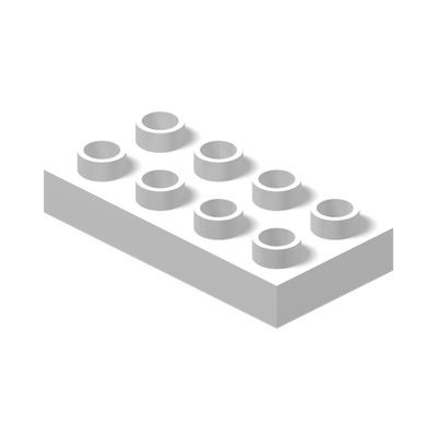 Duplo, Plate 2 x 4 x 1/2 (Thick) · Couleur BrickLink : White