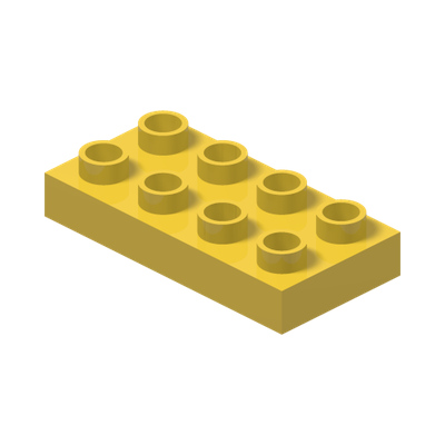 Duplo, Plate 2 x 4 x 1/2 (Thick) · Couleur BrickLink : Yellow