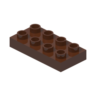 Duplo, Plate 2 x 4 x 1/2 (Thick) · Couleur BrickLink : Reddish Brown