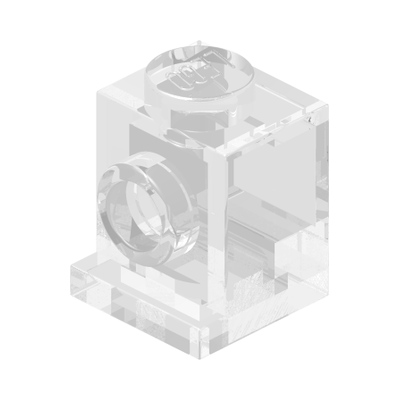 ANGULAR BRICK 1X1 · Transparent (réf. BrickLink Trans-Clear)