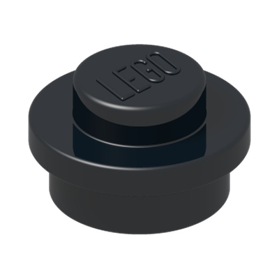 ROUND PLATE 1X1 · Black (réf. BrickLink Black)