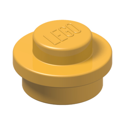 PLATE 1X1 ROUND · Flame Yellowish Orange (réf. BrickLink Bright Light Orange)