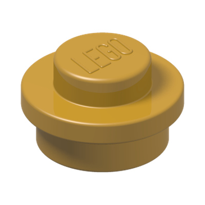 PLATE 1X1 ROUND · Warm Gold (réf. BrickLink Pearl Gold)