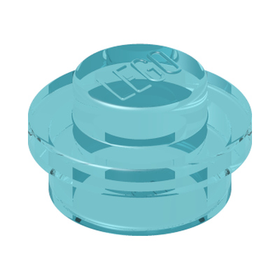 PLATE 1X1 ROUND · Tr. Light Blue (réf. BrickLink Trans-Light Blue)