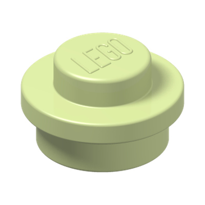 PLATE 1X1 ROUND · Spring Yellowish Green (réf. BrickLink Yellowish Green)