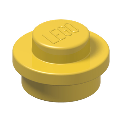 ROUND PLATE 1X1 · Bright Yellow (réf. BrickLink Yellow)