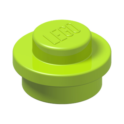 ROUND PLATE 1X1 · Bright Yellowish Green (réf. BrickLink Lime)
